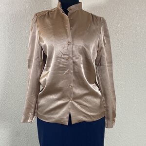 VINTAGE WILROY LIMITED EDITION BROWNSTONE STUDIO NEW YORK ILGWU WOMAN BLOUSE Z 8